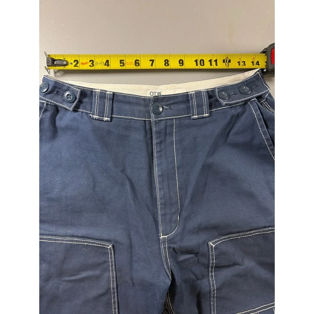 OTW by Vans Double Knee Carpenter Pants Mens 30 Navy Grid Waffle Contrast Stitch